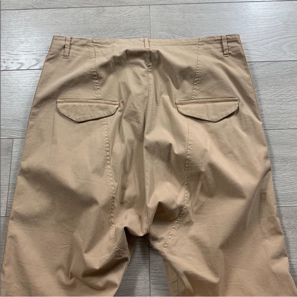 Nili Lotan Khaki Yellow Striped Linen Pants Size 10 - Picture 11 of 14